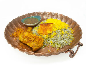 Baghali polo with Chicken