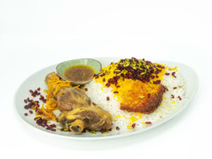 Zereshk Polo with Lamb Shank